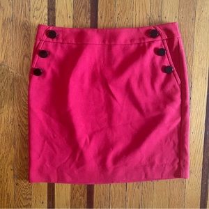 Loft Ann Taylor red button sailor skirt M 8 EUC